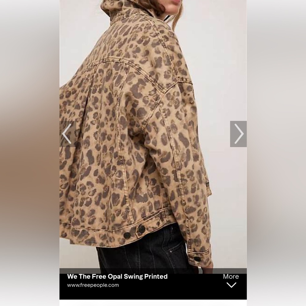 We The Free Leopard-Print Denim Jacket in Tan & Black - Picture 4 of 6